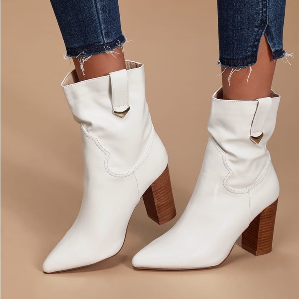 White taryne ankle boots